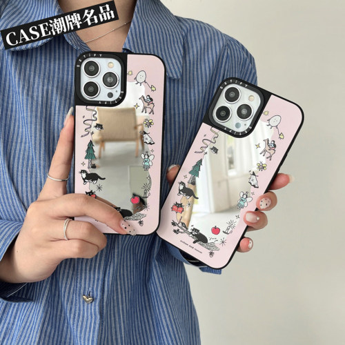 CA猫咪小朋友适用iPhone18Promax17Pro苹果16Pro15Promax14Plus13/12手机壳镜面潮牌防摔套个性可爱磁吸女Air