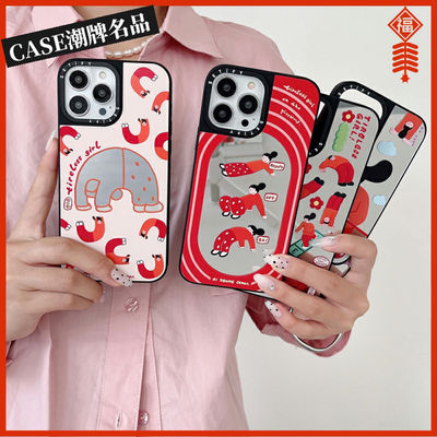 CASE下腰女孩适用iPhone17Pro苹果16Promax手机壳13镜面14潮牌15防摔套16Pro个性17Promax创意Plus磁吸Air/12