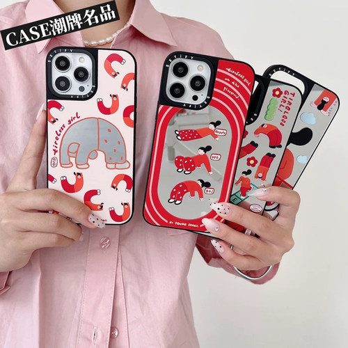 CA下腰女孩适用iPhone18Promax17Pro苹果16Pro15Promax14Plus13/12手机壳镜面防摔套个性创意磁吸轻奢Air潮11