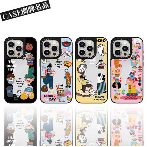 CA开心环绕适用iPhone18Promax17Pro苹果16Pro15Promax14Plus13/12手机壳镜面高级感防摔套女卡通磁吸轻奢11