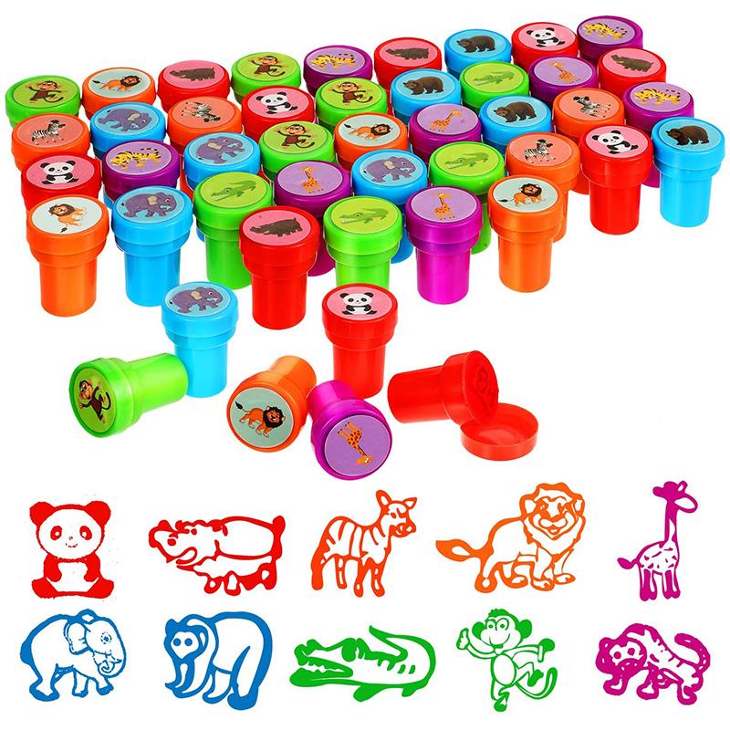 10pcs Assorted Stamps for Kids Self-ink Stamps Children Toy
