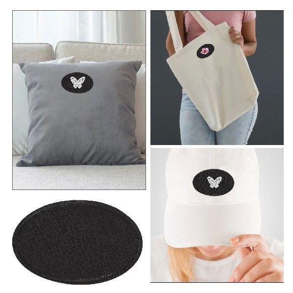 3 Pcs Oval Embroidery Patches Self Adhesive Repair Tape for