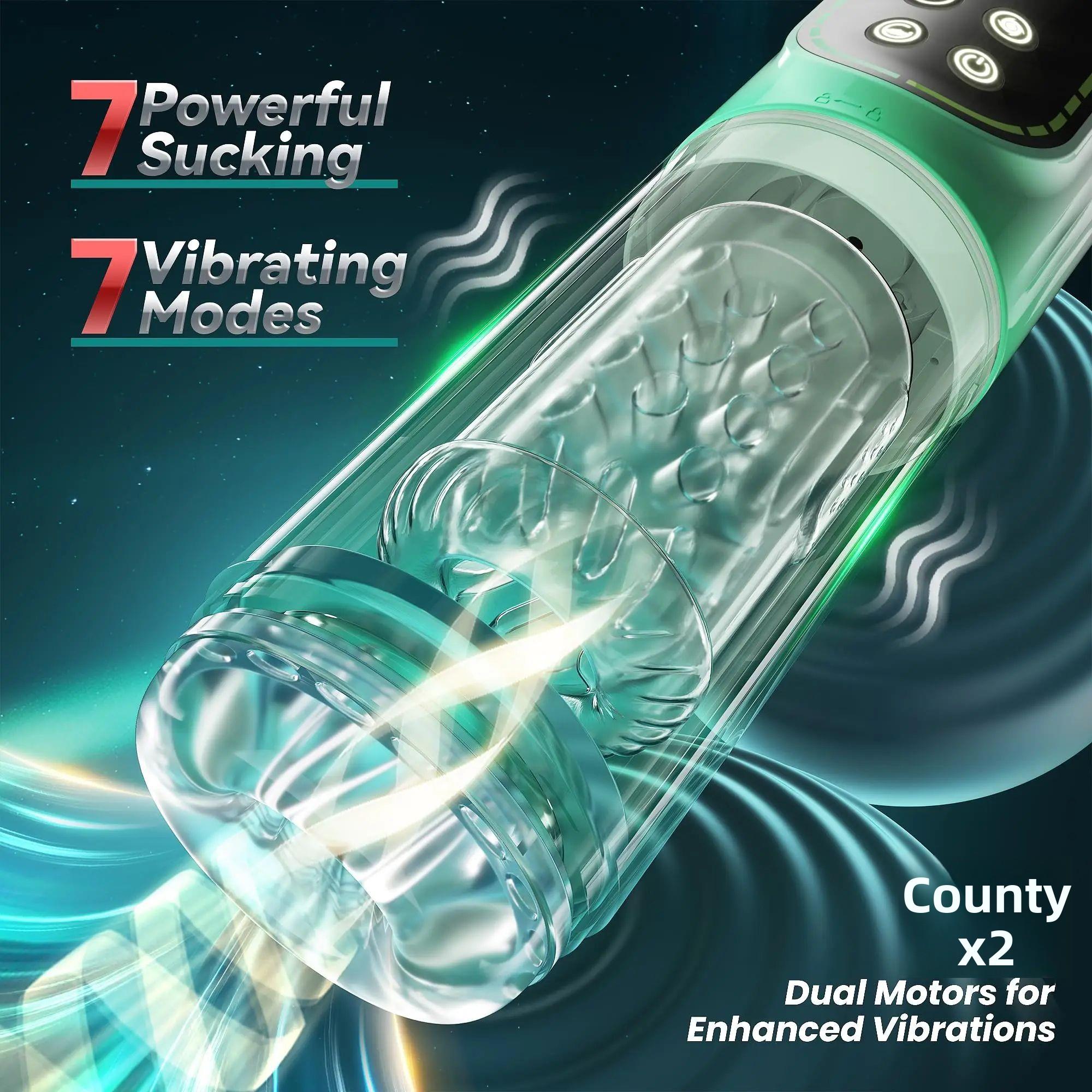 4英寸液晶自动男性手淫插入吮吸大师