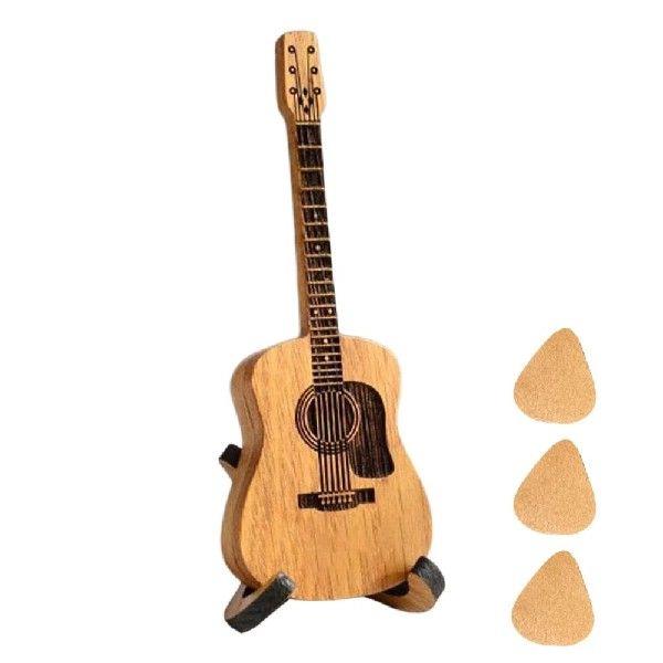 Wooden Guitar Pick Box with Guitar Pick & Stand Guitar Pick