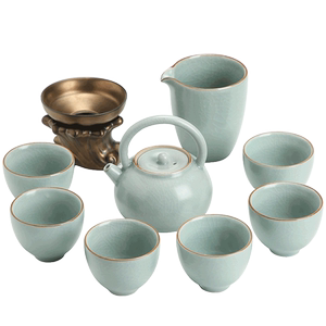 轻奢台湾汝窑开片礼品功夫茶具