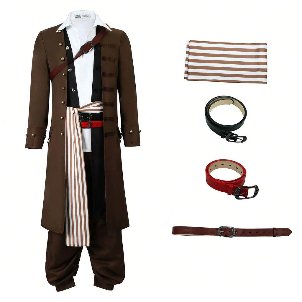 电影加勒比海盗杰克船长JackSparrowcosplay男全套万圣节服装