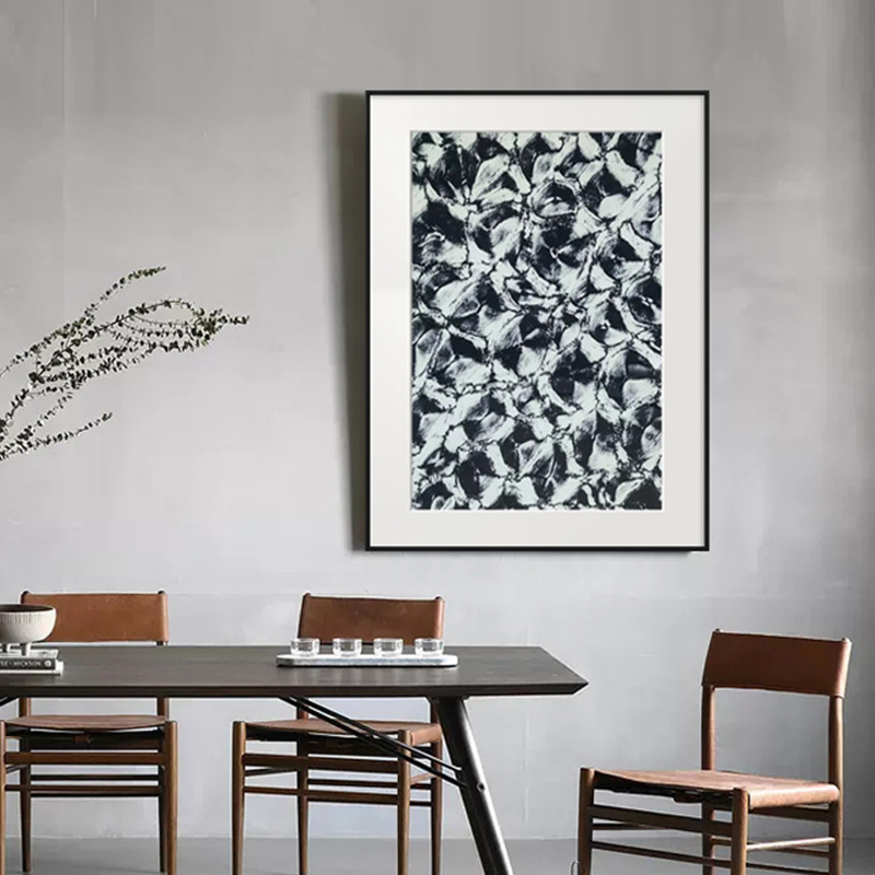 装饰画现代简约客厅挂画黑白花卉卡纸壁画北欧风格组合画小众艺术图片