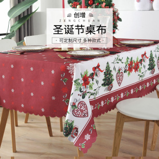 量大优惠家用酒店节日装 创意餐跨境外贸圣诞节桌布 饰台布欧式