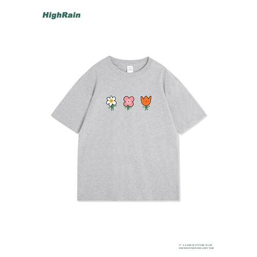 HighRain灰色短袖T恤女夏2026
