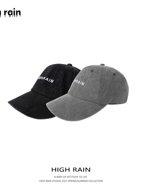 很润工作室 原创黑灰色棒球帽男女潮遮阳显脸小韩版情侣运动帽