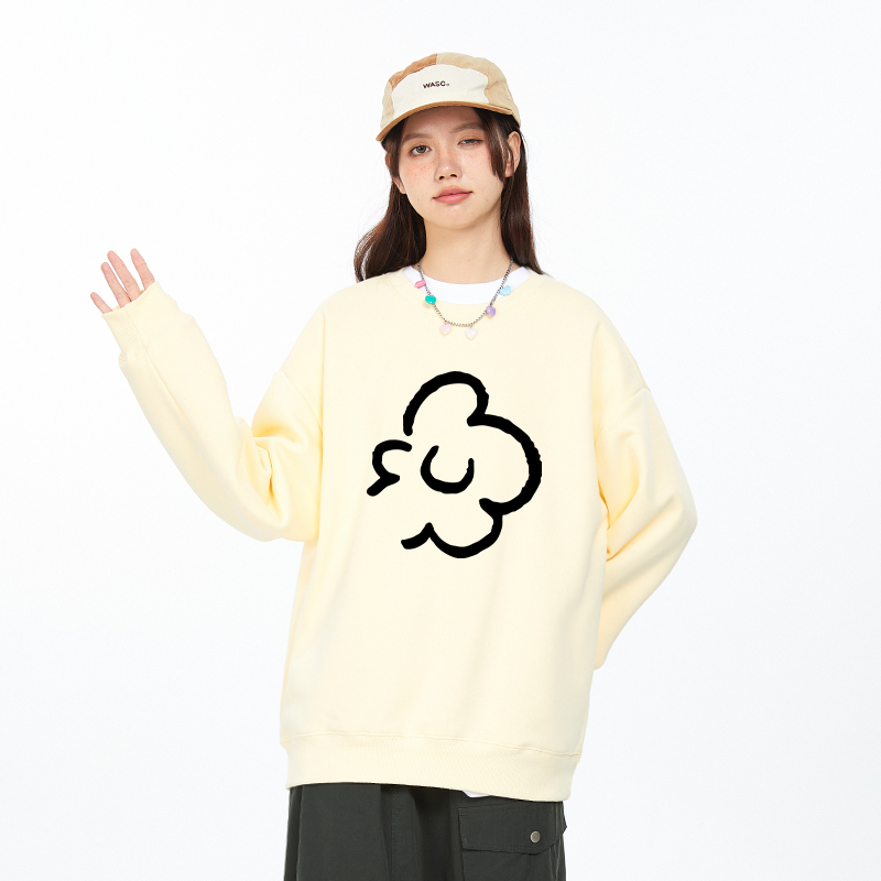 圆领卫衣甜美创意花朵宽松