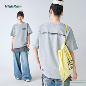 HIGH 宽松总表情侣上衣圆领TE 新品 RAIN简约印花短袖 T恤女2025夏季
