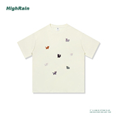 HIGH RAIN小众设计可爱动物印花纯棉短袖 T恤男女夏百搭纯棉上衣潮