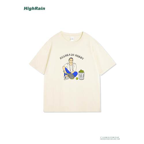 HighRain网球插画短袖T恤2026夏