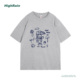HIGH 穿搭上衣 女设计感宽松夏季 RAIN美式 复古卡通小人印花T恤短袖