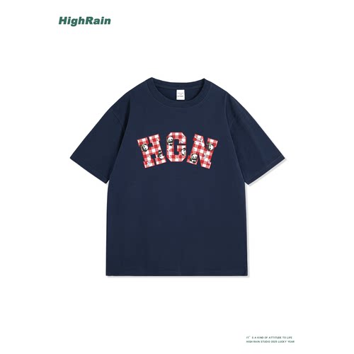HIGHRAIN纯棉宽松印花T恤上衣