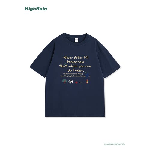 HIGHRAIN重磅纯棉落肩T恤上衣