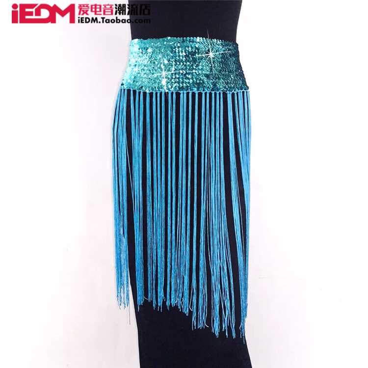 新品音乐节女装EDC电音节rave服装亮片流苏半身裙夜店舞台演出表
