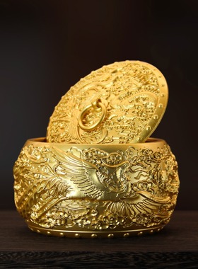 纯铜茶叶罐家用大号密封储茶盒金属存茶缸防潮普洱醒茶罐礼盒装