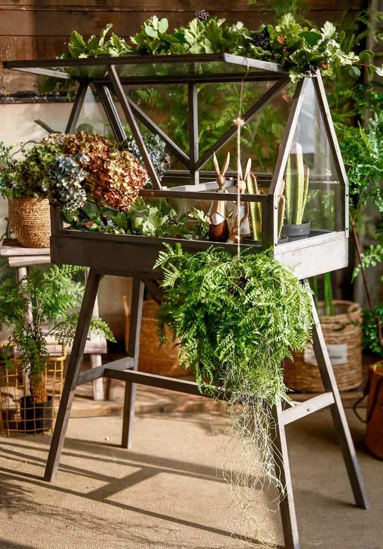 植物温室花园实木落地钢化玻璃花房多肉阳光暖房防冻