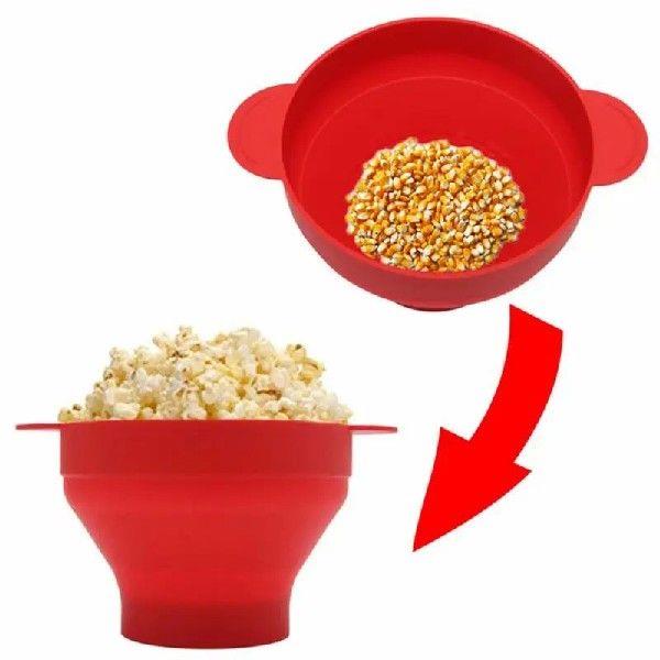 Silicone Popcorn Bowl Microwave Oven Folded Popcorn Bucket