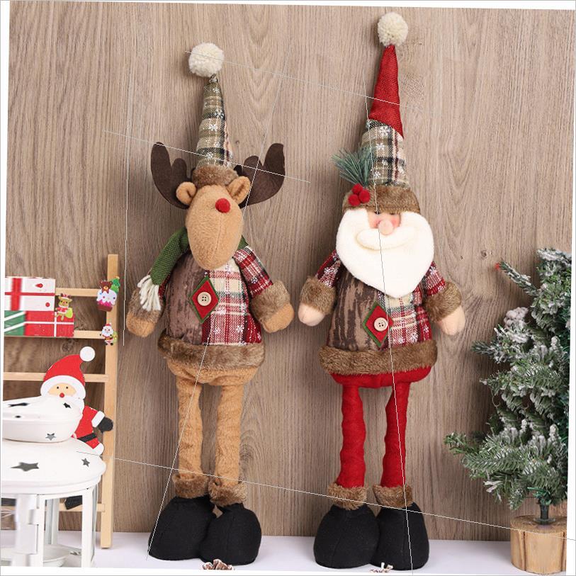 Christmas snowflake gingham retractable figure decoration