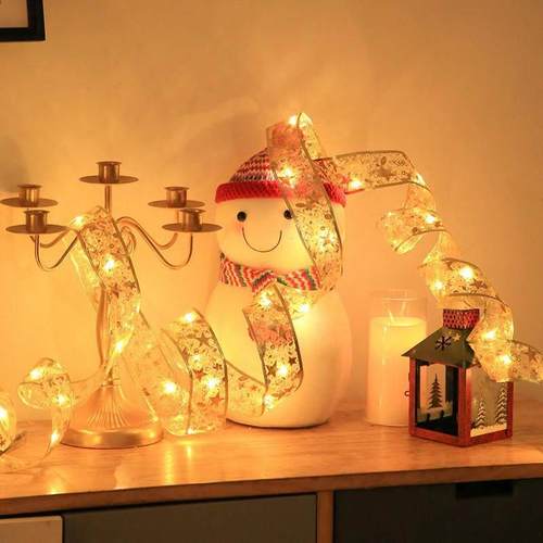 LED Christmas Ribbon with Copper Wire, Gift Box Decoration