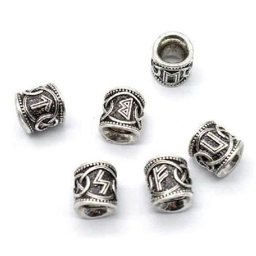 24x Retro Silver Metal Beads Rune Beads Bracelet West for