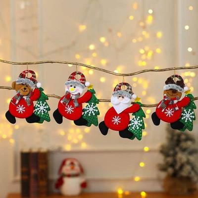 Fabric Christmas Ornaments, Plush Character Hangings公仔