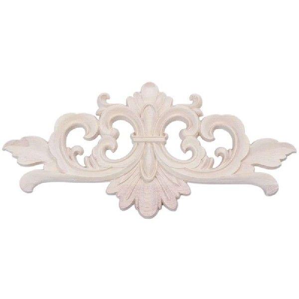 22x10 cm Wood Carved Corner Applique Decor with Carved