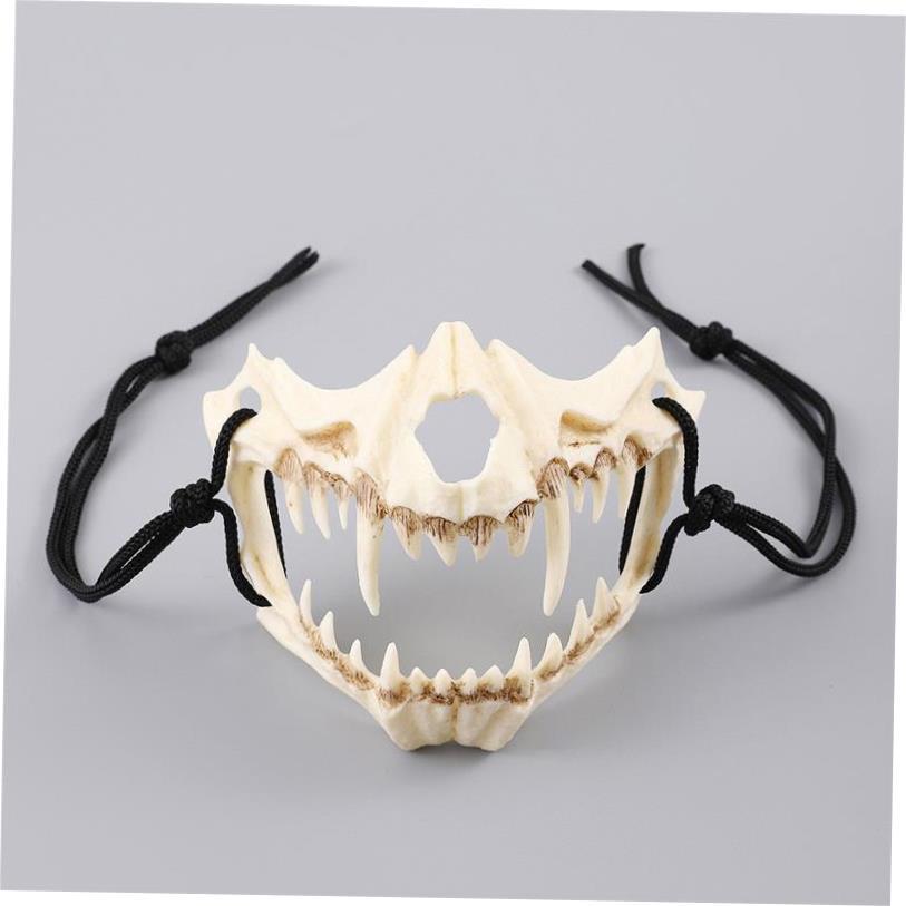Halloween mask imitation tiger tooth bone plastic horror万圣