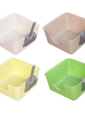 Open Litter Box Kitty Litter Pan Anti Splashing Kitten