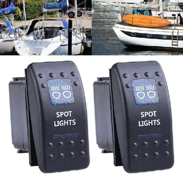 2Pcs Marine Boats Switches 5 Pin Toggle Switches 20A 12V