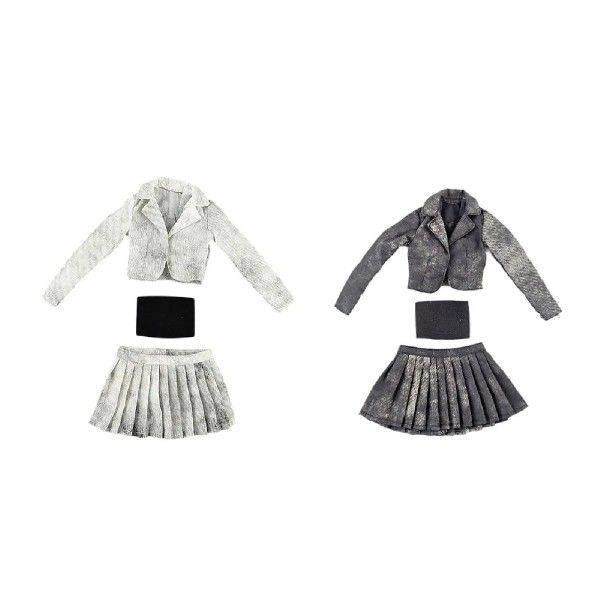 1/6 Short Jacket, Pleated Skirt and Tube Top Set Casual