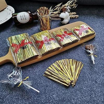 800pcs 6/8/10cm Gold/silver Metallic Twist Ties Wire Sealing
