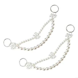 2Pcs Large Imitation Pearls Beads Purse Chain Handbag Chain