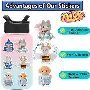55PCS Cute Calico Critters Graffiti Stickers Children