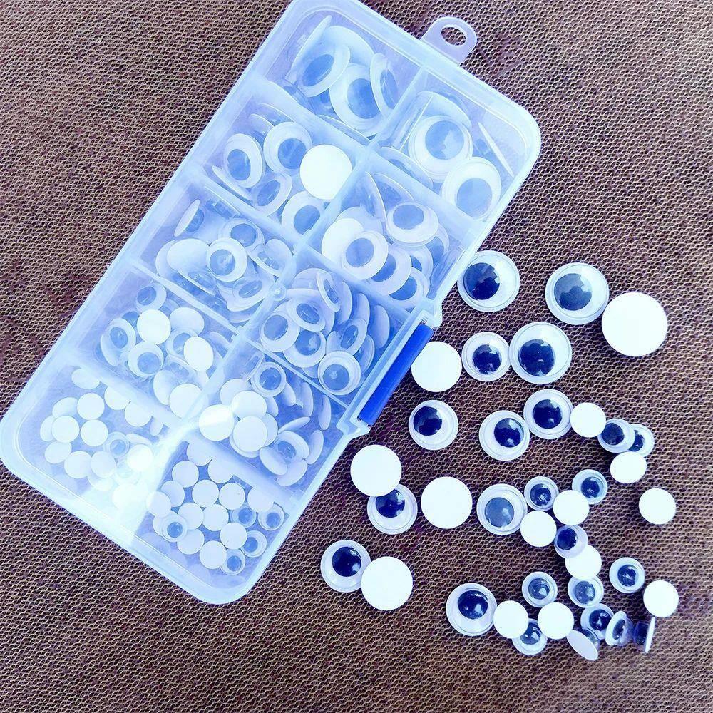 100pcs/Box DIY Safety Wiggly Googly Eyes Stickers Self Adhes