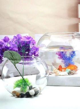 Round Glass Fish Bowl Home Aquarium Desktop Terrarium Small