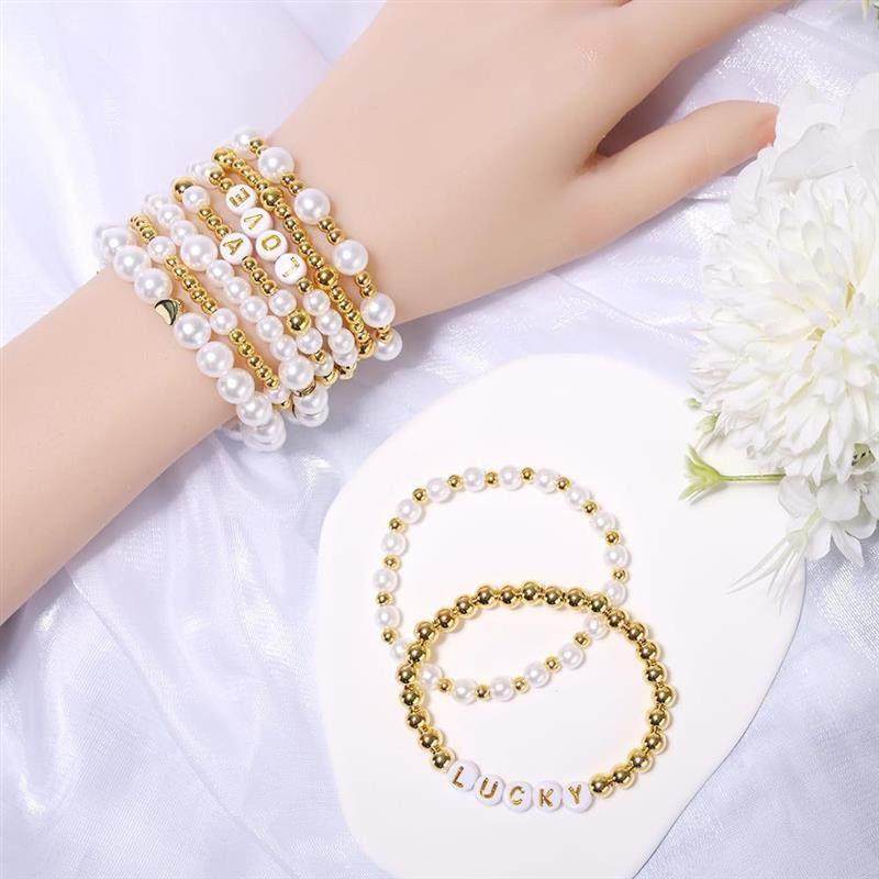 ABS Pearl Beads For Jewelry Making Kit DIY Bracelet For Kids