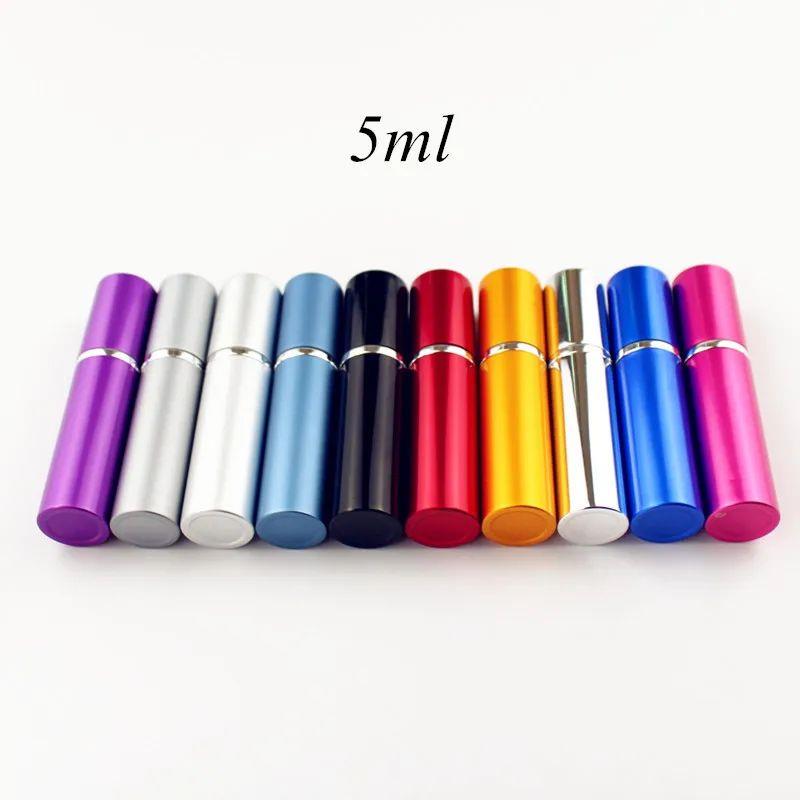 便携式迷你香水玻璃瓶，5ml, 10ml，旅行铝制