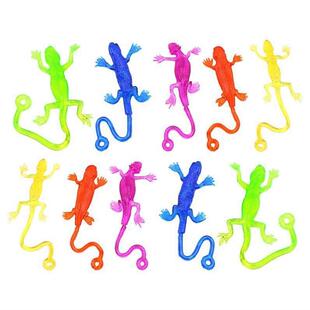 Sticky Kids 12Pc Retractable Toys for Gadget Colorful Lizard