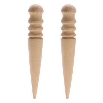2pcs Leather Edge Slicker Round Wooden Smooth Grooves