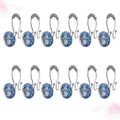 12PCS Rust Resistant Double Hooks Glide Shower Ring Hangs