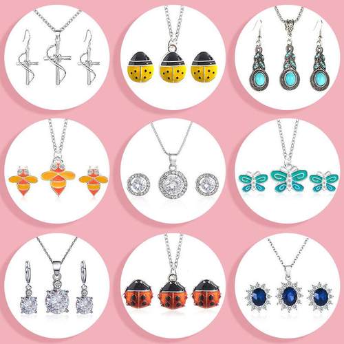 Fashion Set Necklace Ring Combination Bridal Party