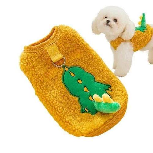 Dog Plush Vest Pullover Warm Dog Coat With Harness Ring