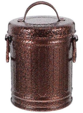 Galvanized Iron Ashtray With Lid Retro Style Small Metal