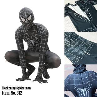 man Spider Costumes Blackening Cospla MARVEL Spiderman Black