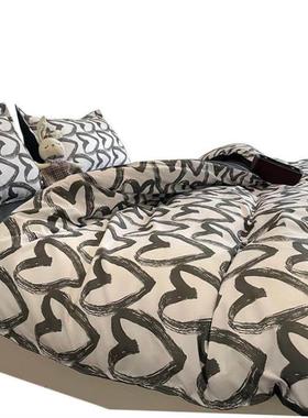 4 pcs bed sheets set beddings cotton flat sheet pillowcases