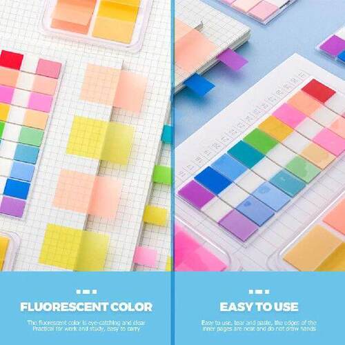 900 Pcs Page Markers Sticky Index Tabs Fluorescent Index